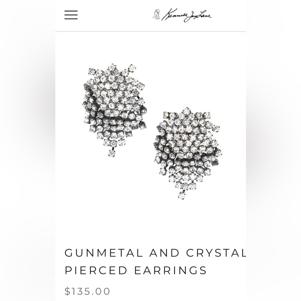 $135 KENNETH JAY LANE *CLIP* EARRINGS